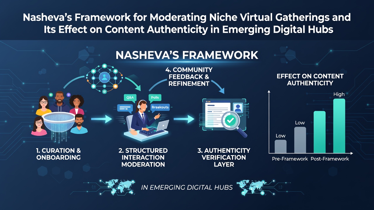 Nasheva's Framework for Moderating Niche Virtual Gatherings and Its Effect on Content Authenticity in Emerging Digital Hubs