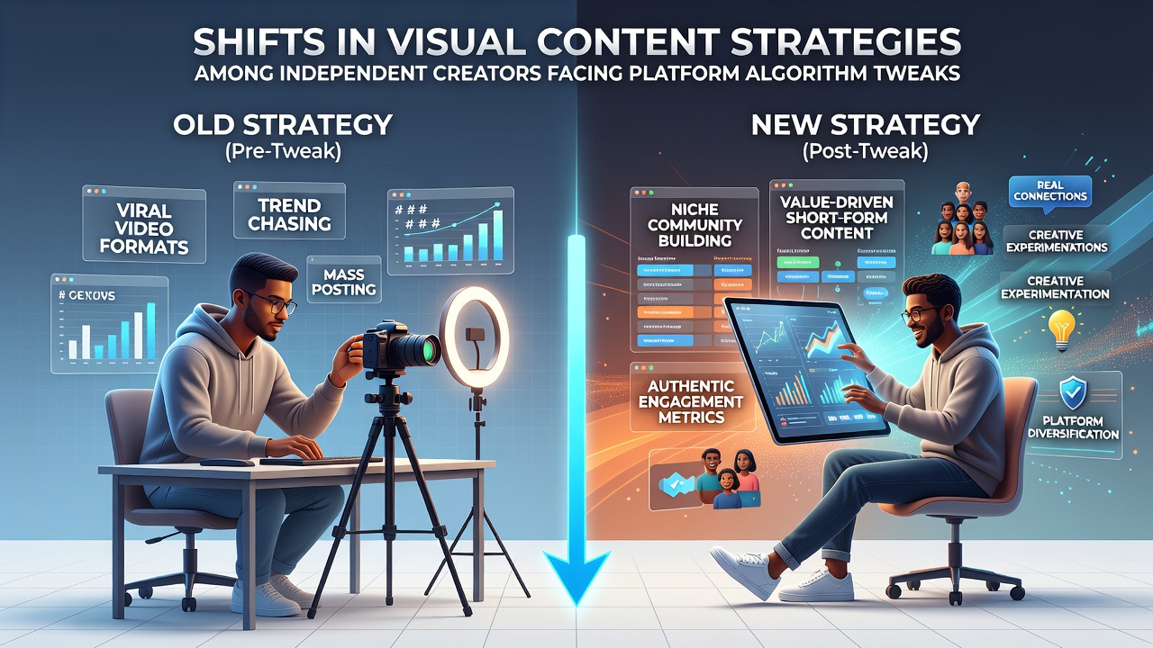 Shifts in Visual Content Strategies Among Independent Creators Facing Platform Algorithm Tweaks